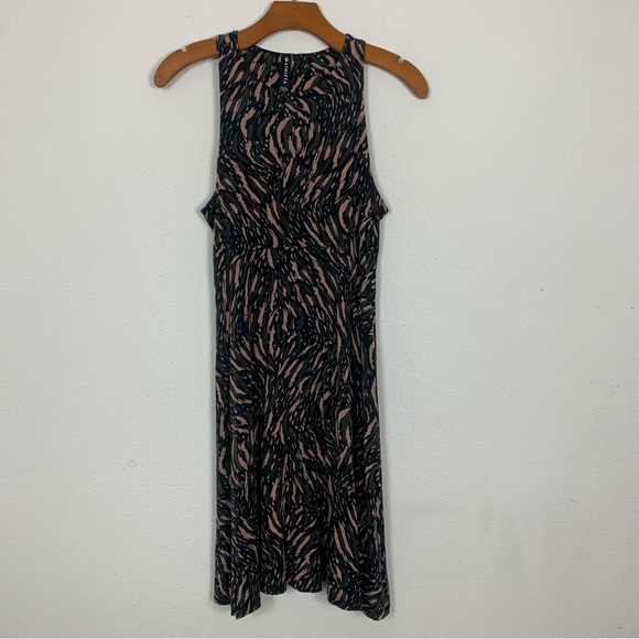Athleta Santorini Thera Dress Abstract Black Mini Sleeveless Flowy Sz Small - Picture 3 of 10